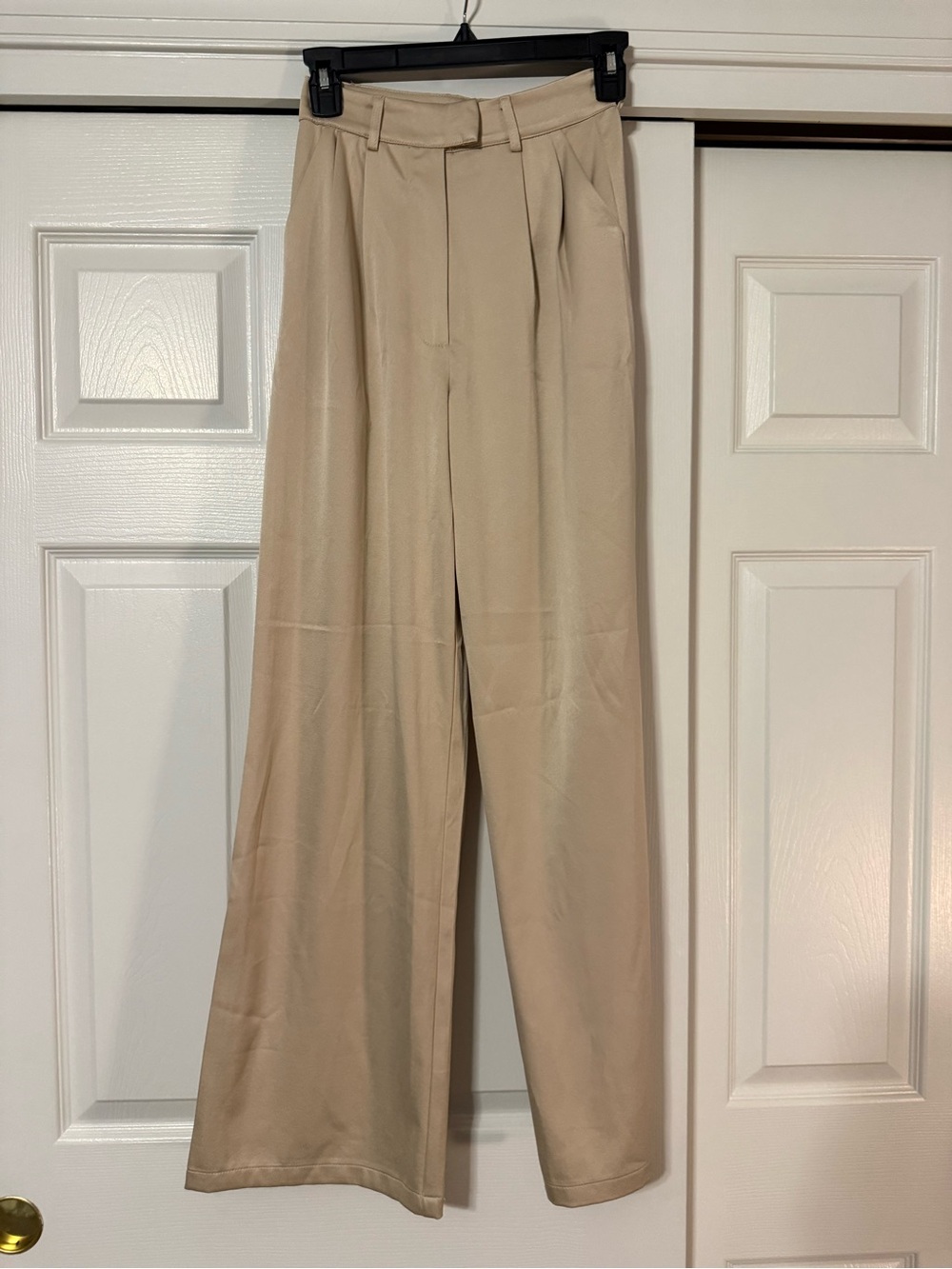 Princess Polly Beige Wide Leg High-Rise Trousers